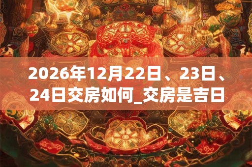 2026年12月22日、23日、24日交房如何_交房是吉日吗