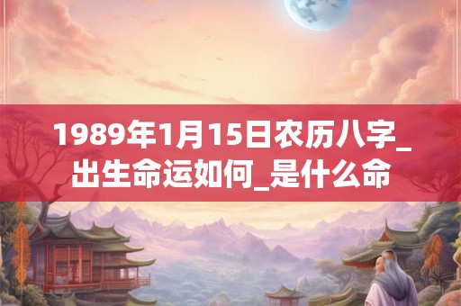 1989年1月15日农历八字_出生命运如何_是什么命