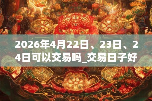 2026年4月22日、23日、24日可以交易吗_交易日子好吗