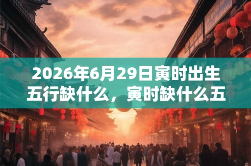 2026年6月29日寅时出生五行缺什么，寅时缺什么五行