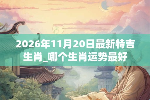 2026年11月20日最新特吉生肖_哪个生肖运势最好
