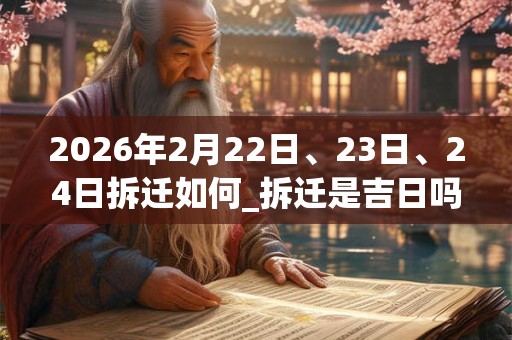 2026年2月22日、23日、24日拆迁如何_拆迁是吉日吗