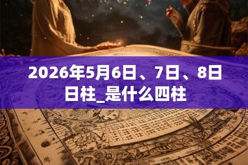 2026年5月6日、7日、8日日柱_是什么四柱