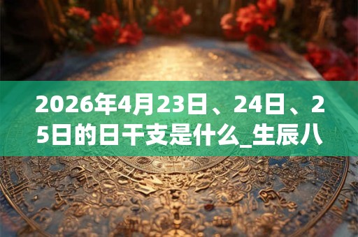 2026年4月23日、24日、25日的日干支是什么_生辰八字