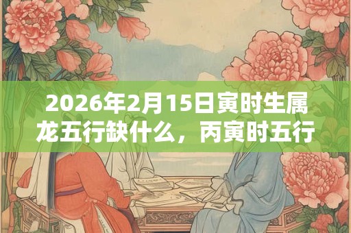 2026年2月15日寅时生属龙五行缺什么，丙寅时五行缺什么