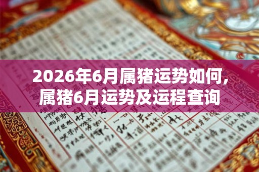 2026年6月属猪运势如何,属猪6月运势及运程查询