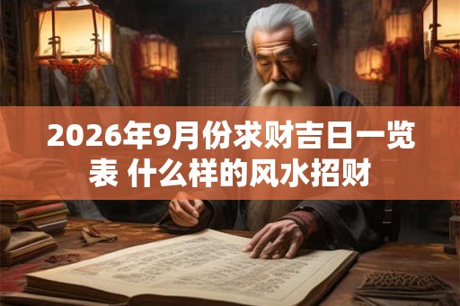2026年9月份求财吉日一览表 什么样的风水招财