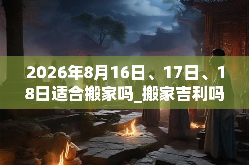 2026年8月16日、17日、18日适合搬家吗_搬家吉利吗