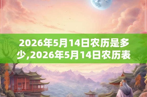 2026年5月14日农历是多少,2026年5月14日农历表