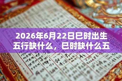 2026年6月22日巳时出生五行缺什么，巳时缺什么五行