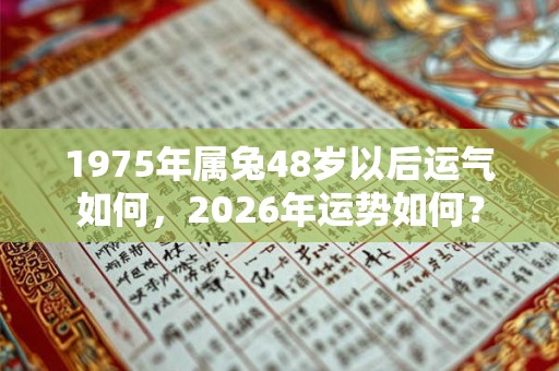 1975年属兔48岁以后运气如何，2026年运势如何？