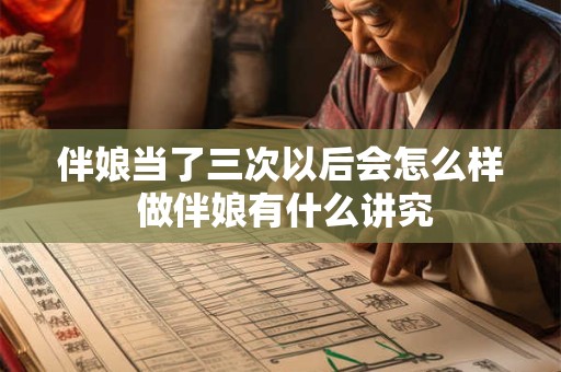 伴娘当了三次以后会怎么样 做伴娘有什么讲究