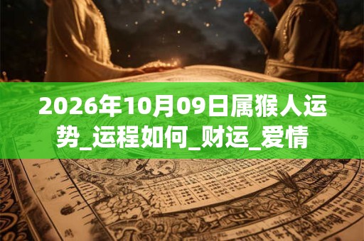2026年10月09日属猴人运势_运程如何_财运_爱情