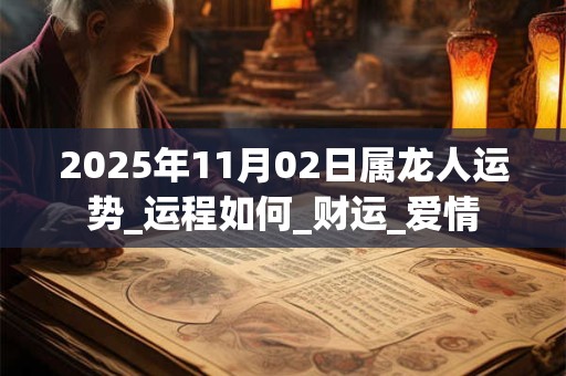 2025年11月02日属龙人运势_运程如何_财运_爱情