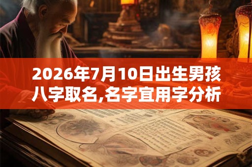 2026年7月10日出生男孩八字取名,名字宜用字分析
