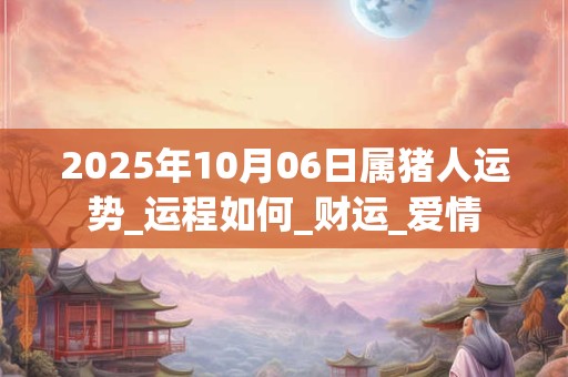 2025年10月06日属猪人运势_运程如何_财运_爱情 2025年10月06日属猪人运势_运程如何_财运_爱情
