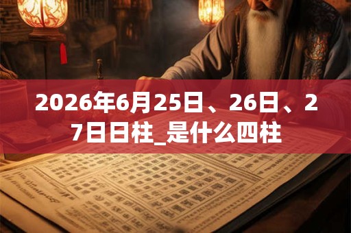 2026年6月25日、26日、27日日柱_是什么四柱