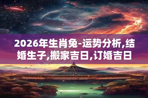2026年生肖兔-运势分析,结婚生子,搬家吉日,订婚吉日