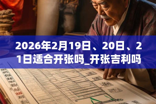 2026年2月19日、20日、21日适合开张吗_开张吉利吗