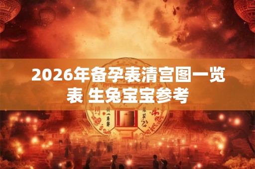 2026年备孕表清宫图一览表 生兔宝宝参考