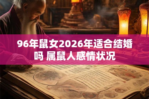 96年鼠女2026年适合结婚吗 属鼠人感情状况