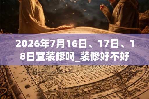 2026年7月16日、17日、18日宜装修吗_装修好不好