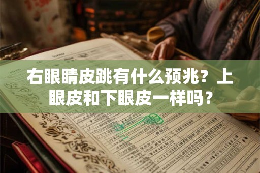 右眼睛皮跳有什么预兆？上眼皮和下眼皮一样吗？
