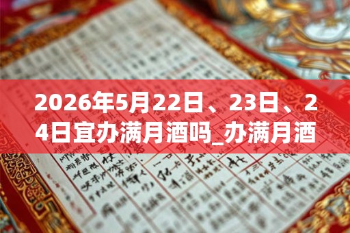 2026年5月22日、23日、24日宜办满月酒吗_办满月酒好不好