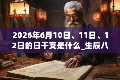 2026年6月10日、11日、12日的日干支是什么_生辰八字