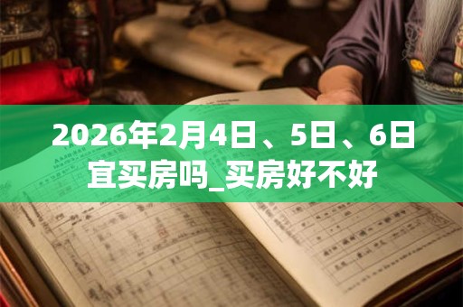 2026年2月4日、5日、6日宜买房吗_买房好不好