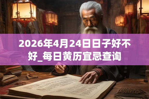 2026年4月24日日子好不好_每日黄历宜忌查询