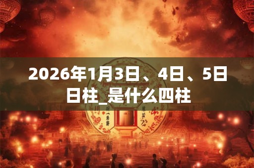 2026年1月3日、4日、5日日柱_是什么四柱