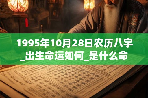 1995年10月28日农历八字_出生命运如何_是什么命