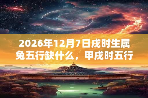2026年12月7日戌时生属兔五行缺什么，甲戌时五行缺什么