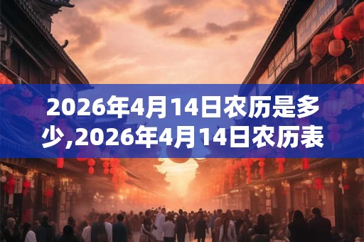2026年4月14日农历是多少,2026年4月14日农历表