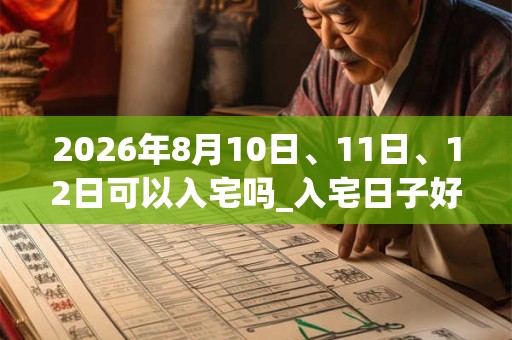 2026年8月10日、11日、12日可以入宅吗_入宅日子好吗