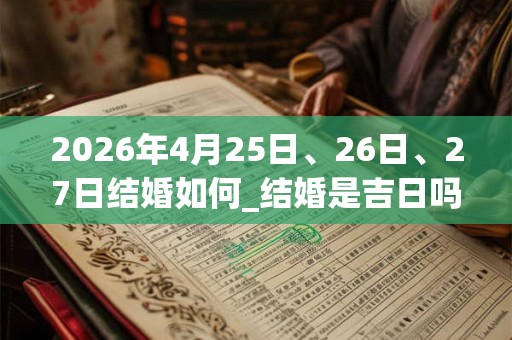 2026年4月25日、26日、27日结婚如何_结婚是吉日吗