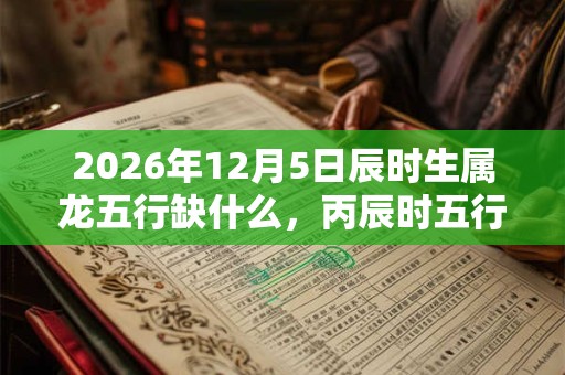 2026年12月5日辰时生属龙五行缺什么，丙辰时五行缺什么