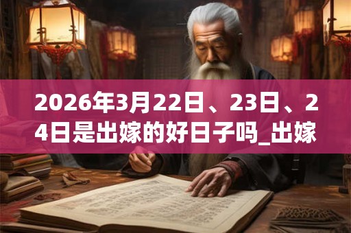 2026年3月22日、23日、24日是出嫁的好日子吗_出嫁可以吗