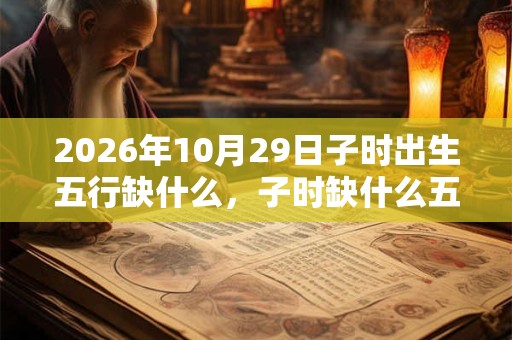 2026年10月29日子时出生五行缺什么，子时缺什么五行