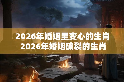 2026年婚姻里变心的生肖 2026年婚姻破裂的生肖