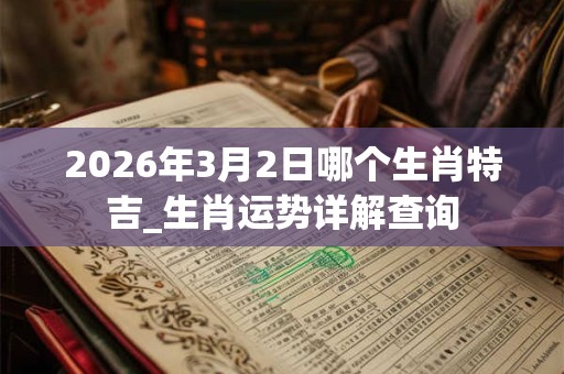 2026年3月2日哪个生肖特吉_生肖运势详解查询