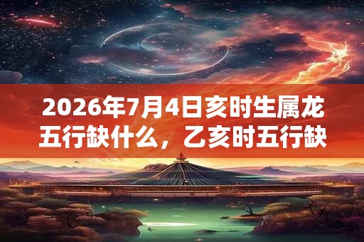 2026年7月4日亥时生属龙五行缺什么，乙亥时五行缺什么