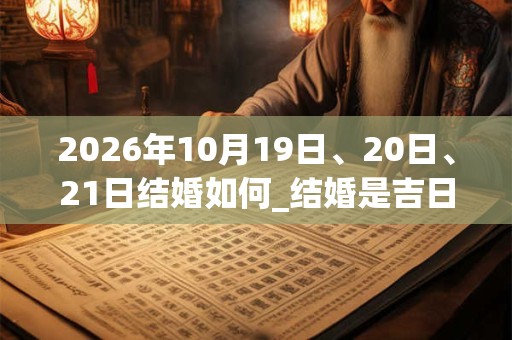 2026年10月19日、20日、21日结婚如何_结婚是吉日吗
