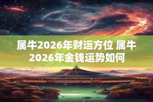 属牛2026年财运方位 属牛2026年金钱运势如何