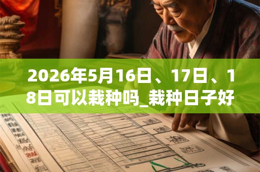 2026年5月16日、17日、18日可以栽种吗_栽种日子好吗