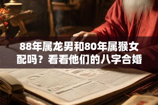 88年属龙男和80年属猴女配吗？看看他们的八字合婚表吧！