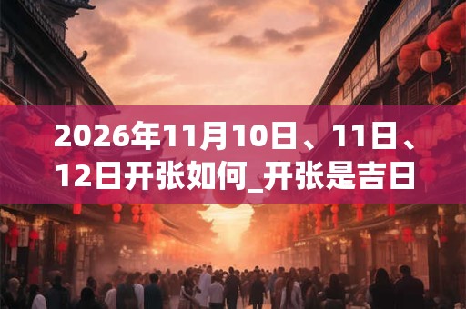 2026年11月10日、11日、12日开张如何_开张是吉日吗