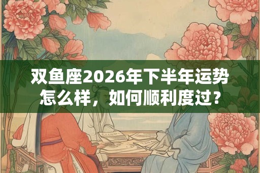 双鱼座2026年下半年运势怎么样，如何顺利度过？