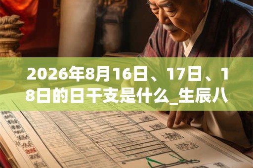 2026年8月16日、17日、18日的日干支是什么_生辰八字